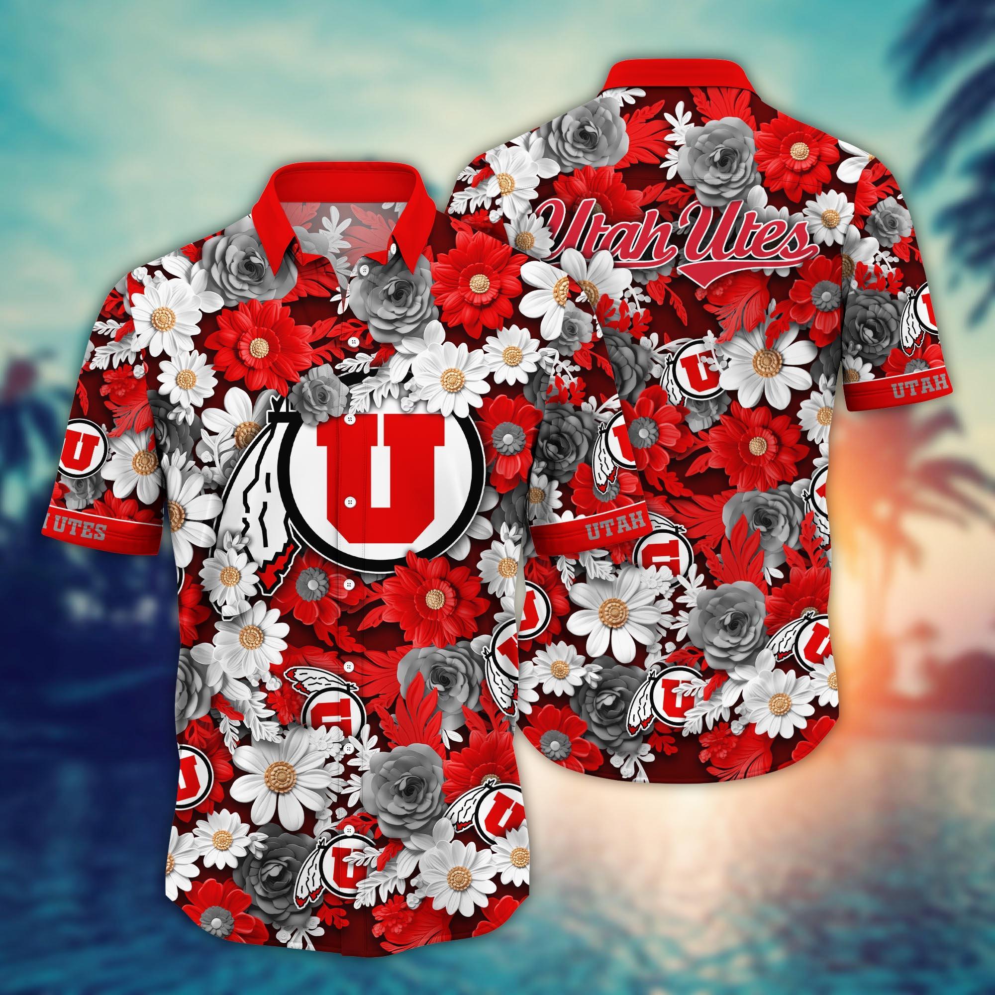 Utah Utes NCAA Flower Hawaii Shirt For Fans Ver 3