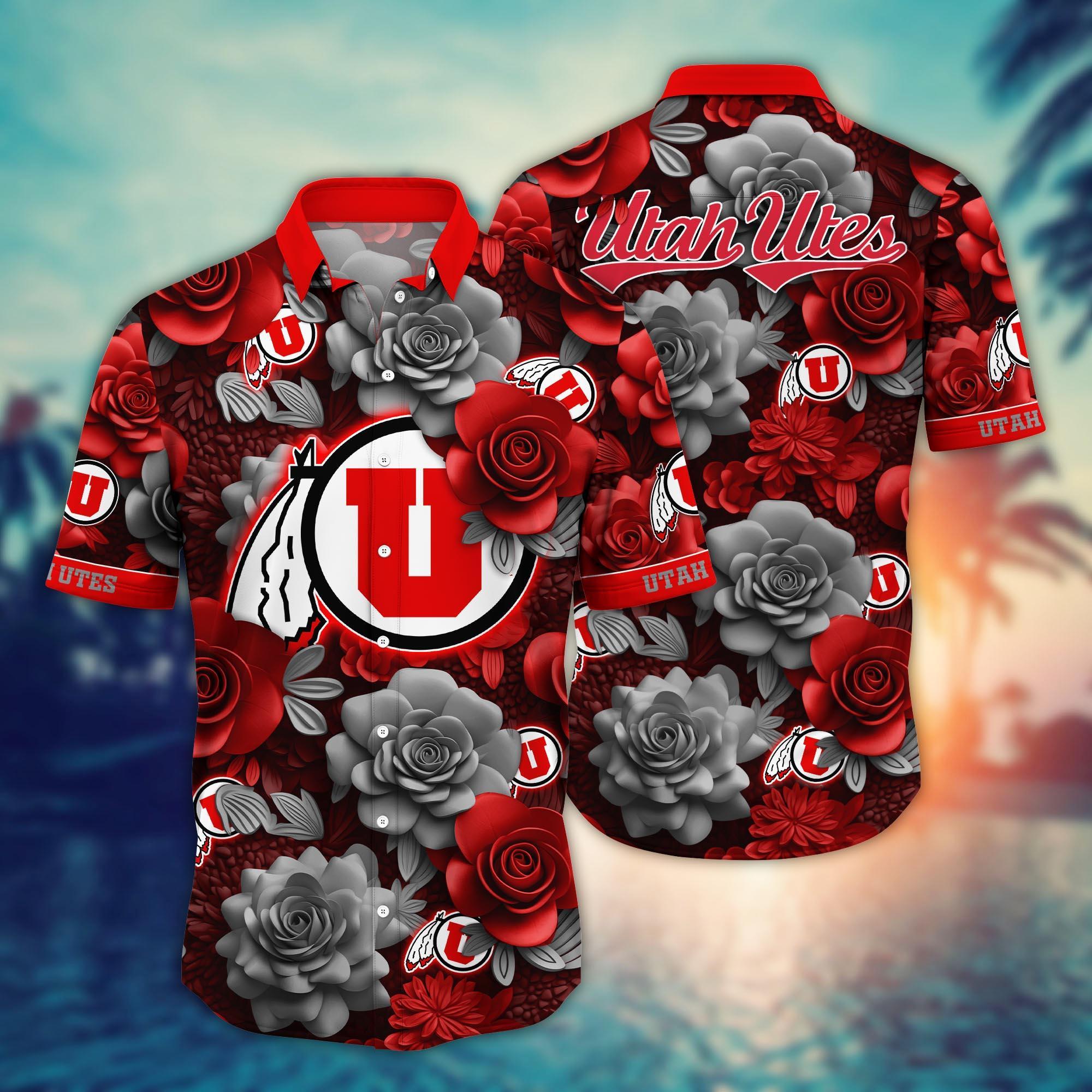 Utah Utes NCAA Flower Hawaii Shirt For Fans Ver 4