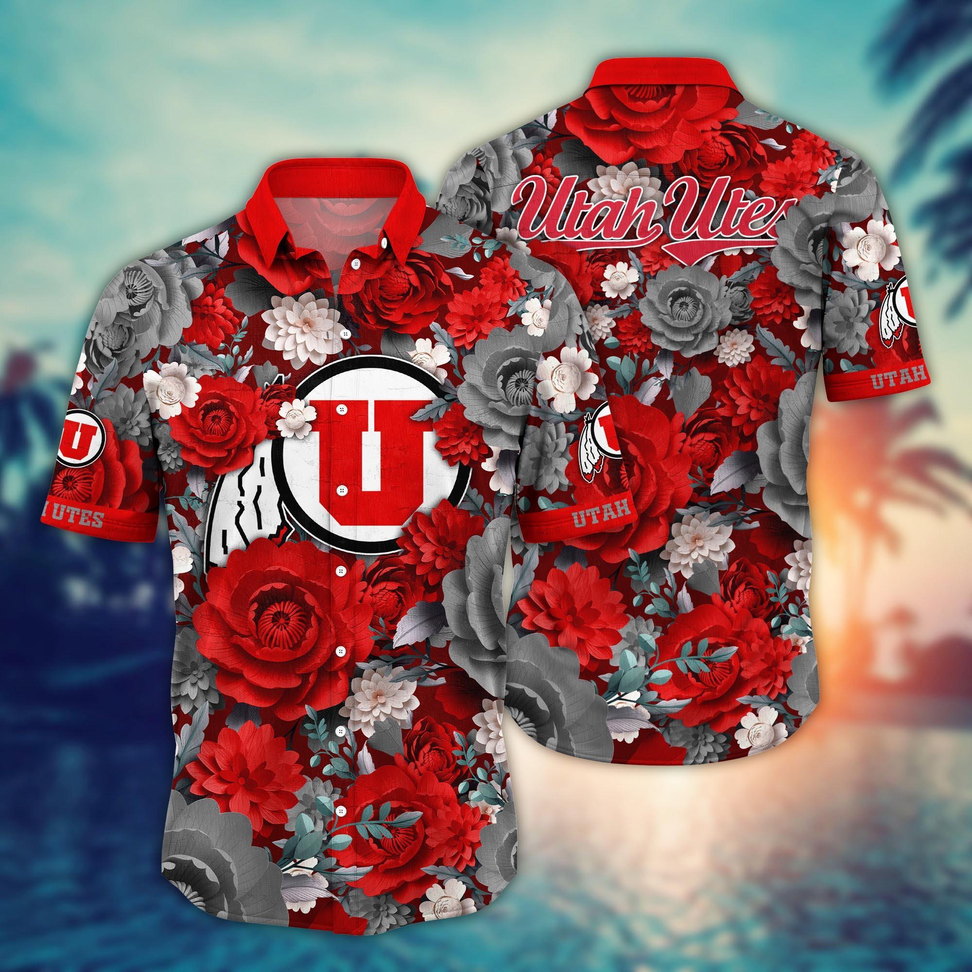 Utah Utes NCAA Flower Hawaii Shirt For Fans Ver 8