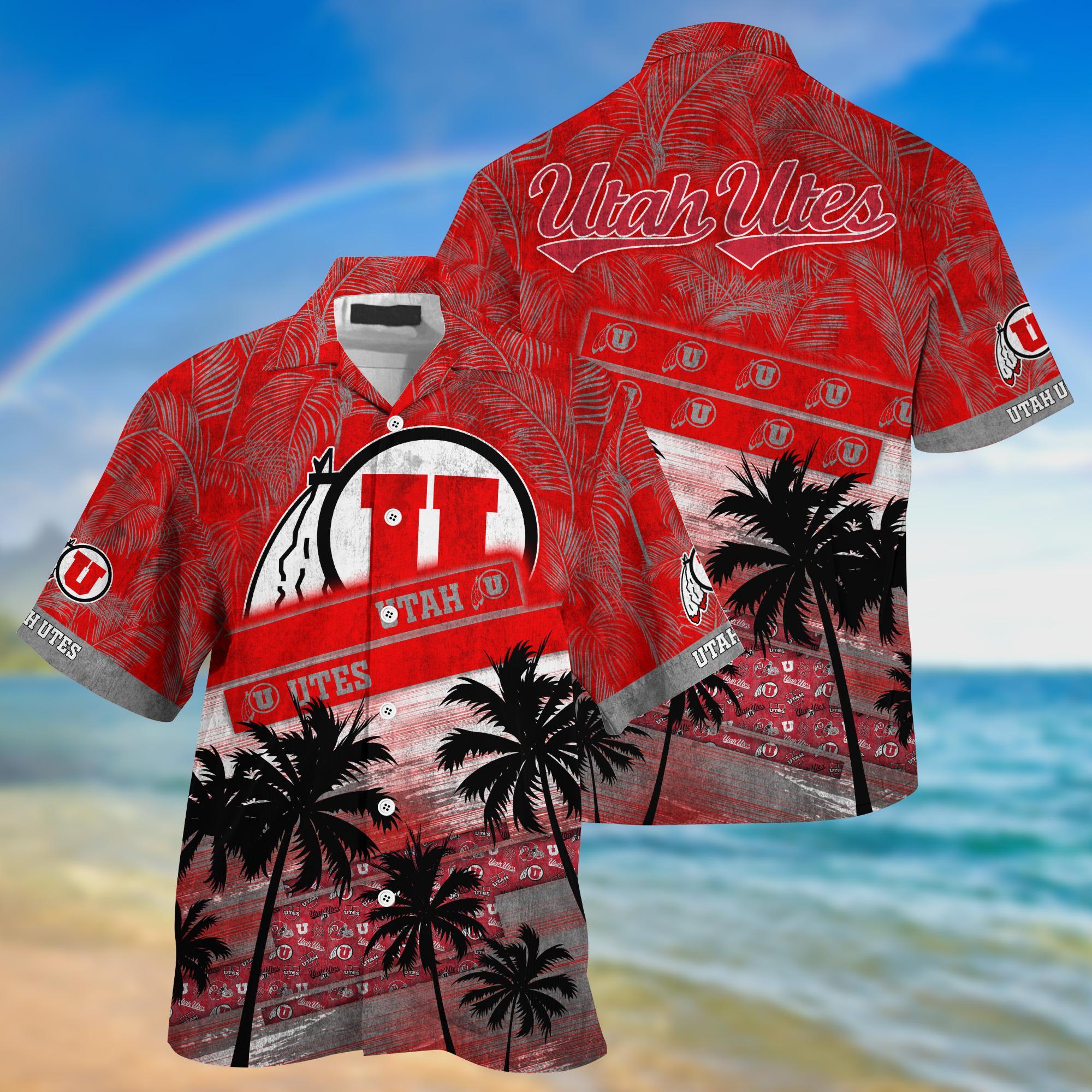 Utah Utes NCAA Palm Tree Pattern Hawaii Shirt For Sports Fans