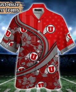 Utah Utes NCAA US Flag Flower Hawaii Shirt For Fans