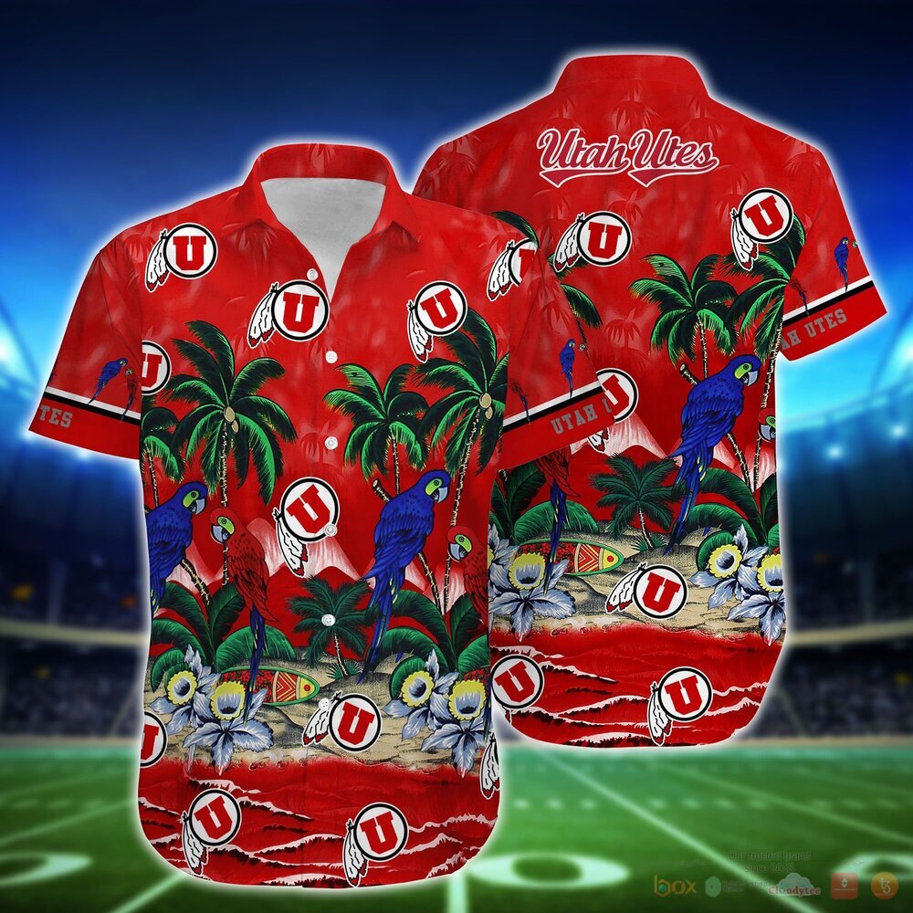 Utah Utes Parrot Island NCAA Hawaiian Shirt and Shorts - Perfect for Sports Fans