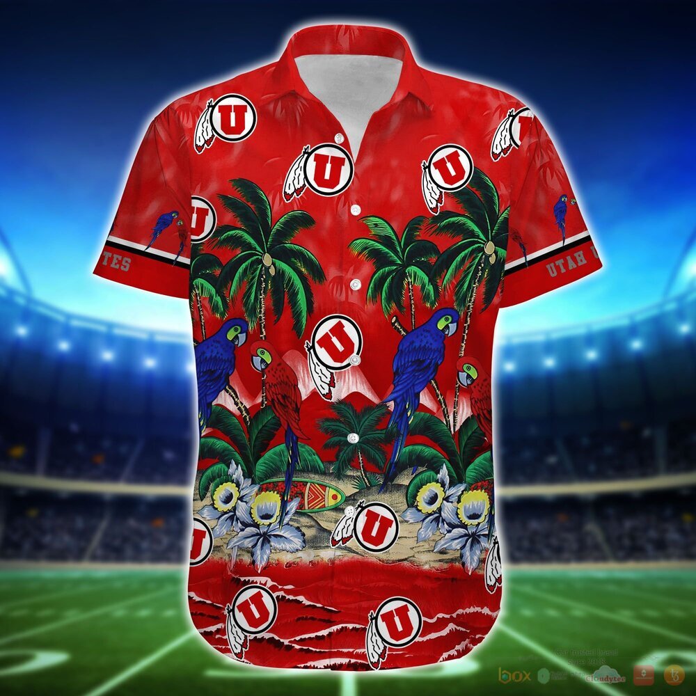 Utah Utes Parrot Island NCAA Hawaiian Shirt and Shorts - Perfect for Sports Fans