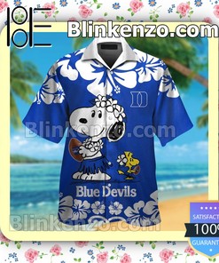 Vibrant Duke Blue Devils & Snoopy Hawaiian Shirt and Trunks Set