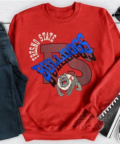Vintage 90s California State University Fresno Sweatshirt - Bulldogs Print Logo