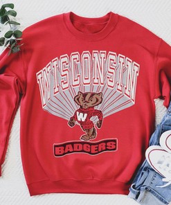 Vintage Big Logo Sweatshirt Pullover of Wisconsin Badgers, Wisconsin Badgers Sweatshirt