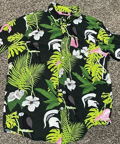 Vintage Flamingo Michigan State Spartans Hawaiian Shirt for Adults