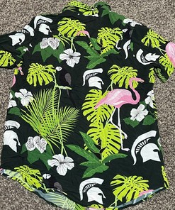 Vintage Flamingo Michigan State Spartans Hawaiian Shirt for Adults