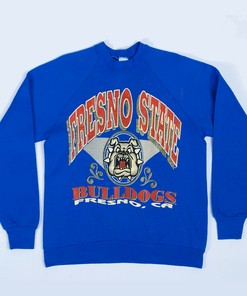 Vintage Fresno State Bulldogs Big Logo Spell Out Crewneck Sweatshirt - Nostalgic Apparel