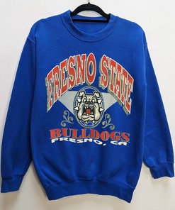 Vintage Fresno State Bulldogs Big Logo Spell Out Crewneck Sweatshirt - Nostalgic Apparel