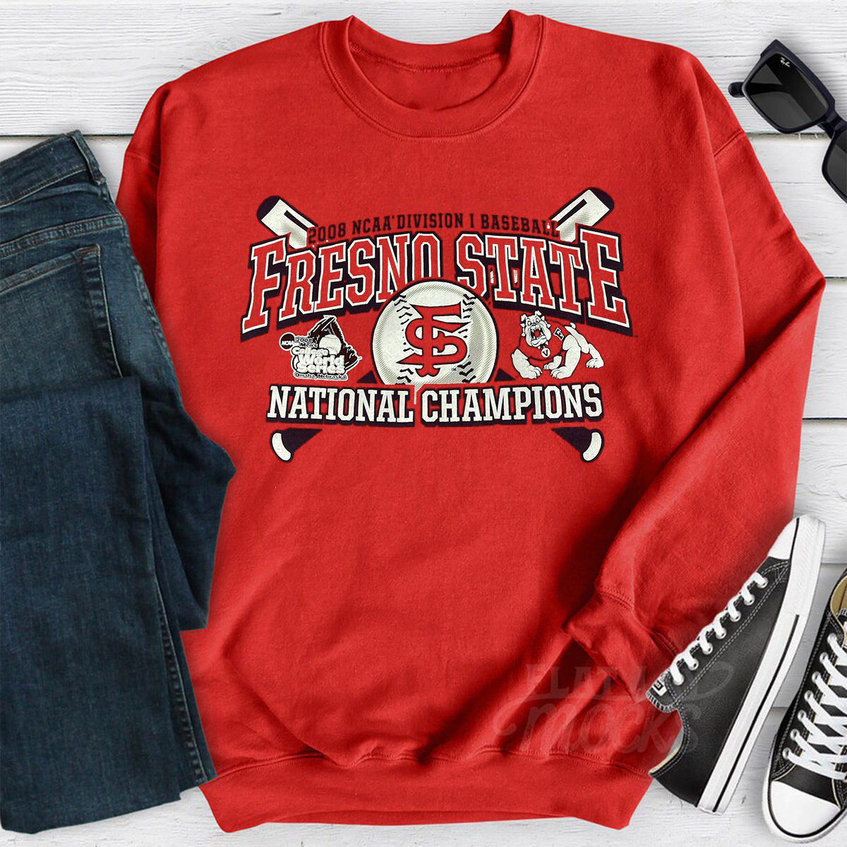 Vintage Fresno State Bulldogs T-Shirt - 2008 World Series Champion Edition