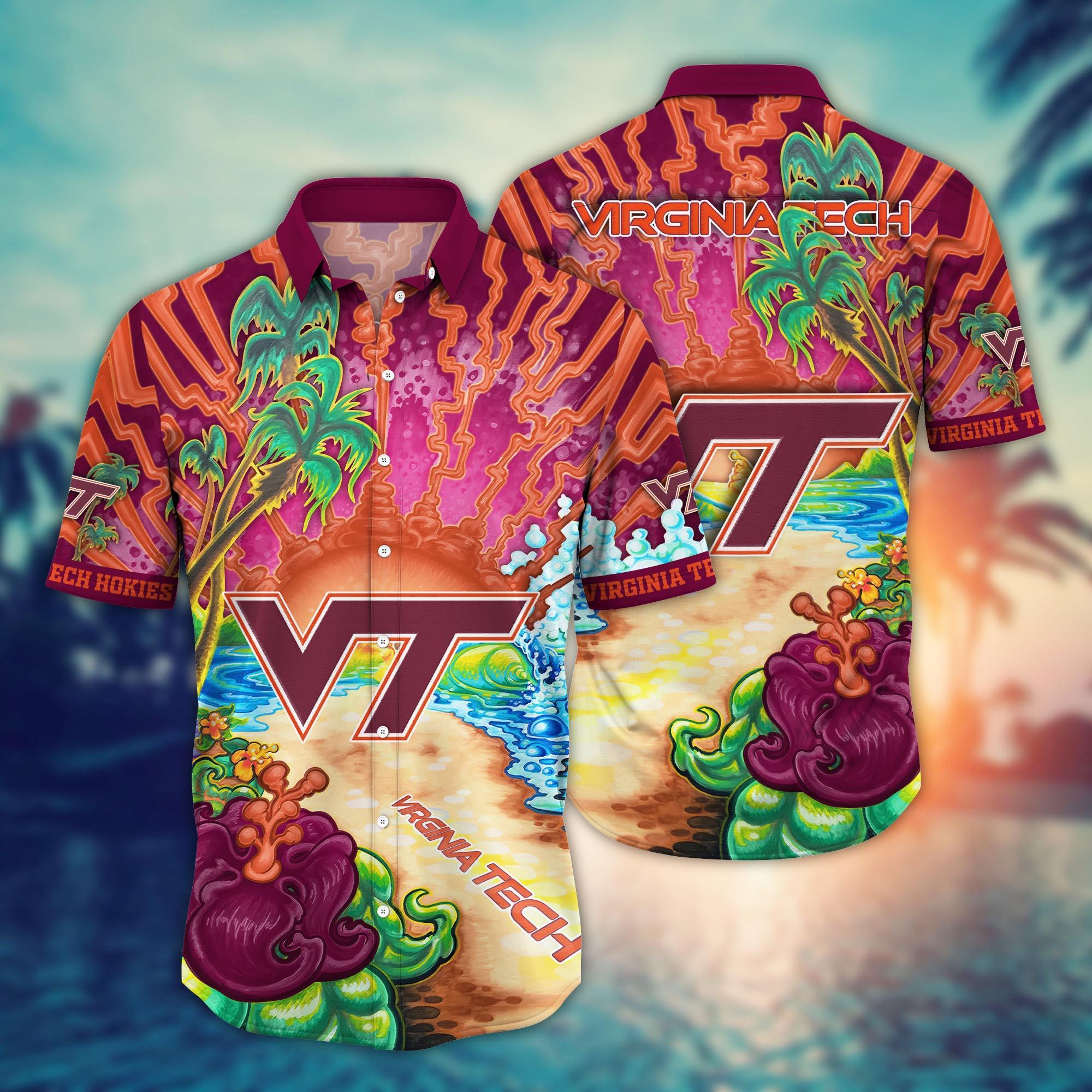 Virginia Tech Hokies NCAA Flower Hawaii Shirt For Fans Ver 1