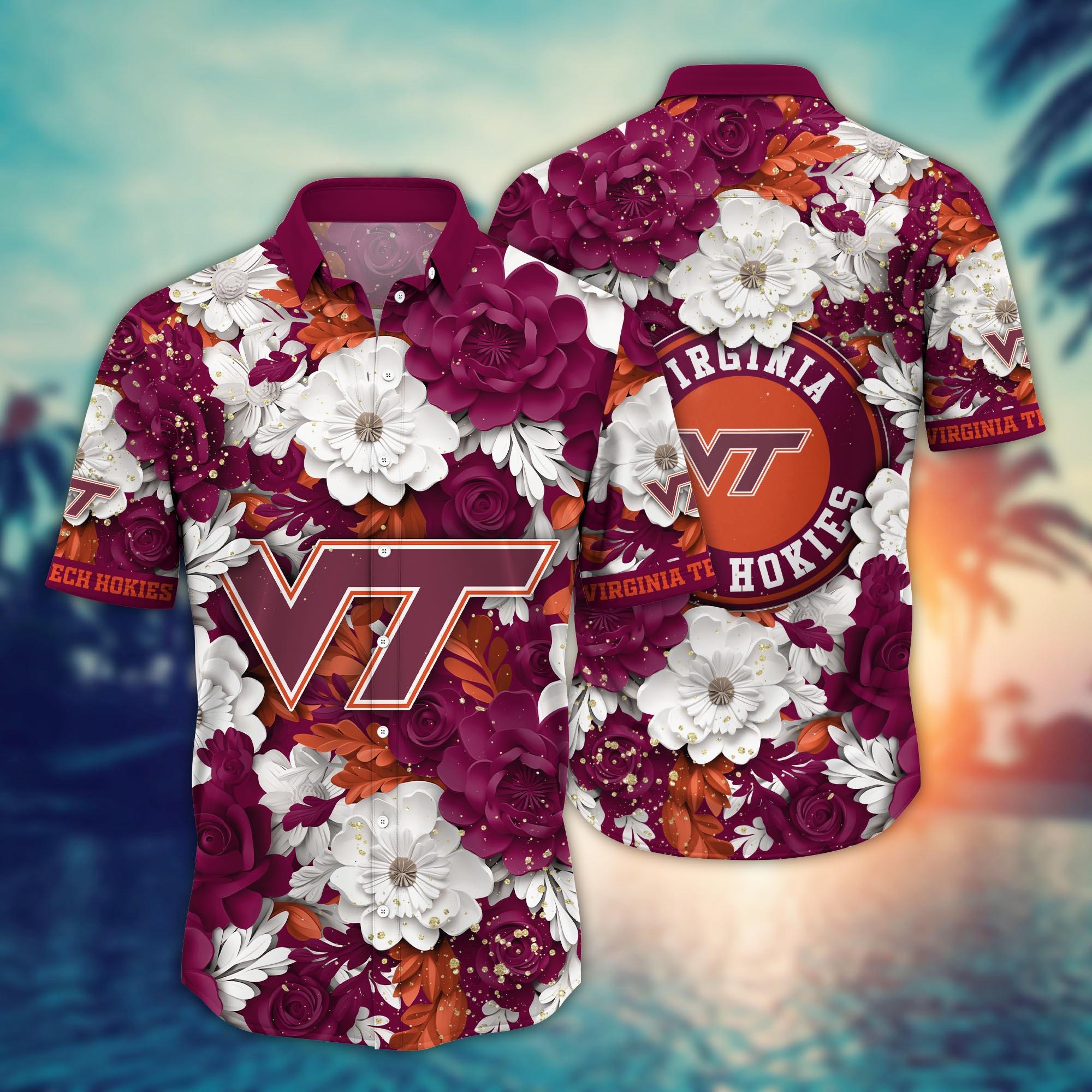 Virginia Tech Hokies NCAA Flower Hawaii Shirt For Fans Ver 11