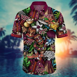 Virginia Tech Hokies NCAA Flower Hawaii Shirt For Fans Ver 16