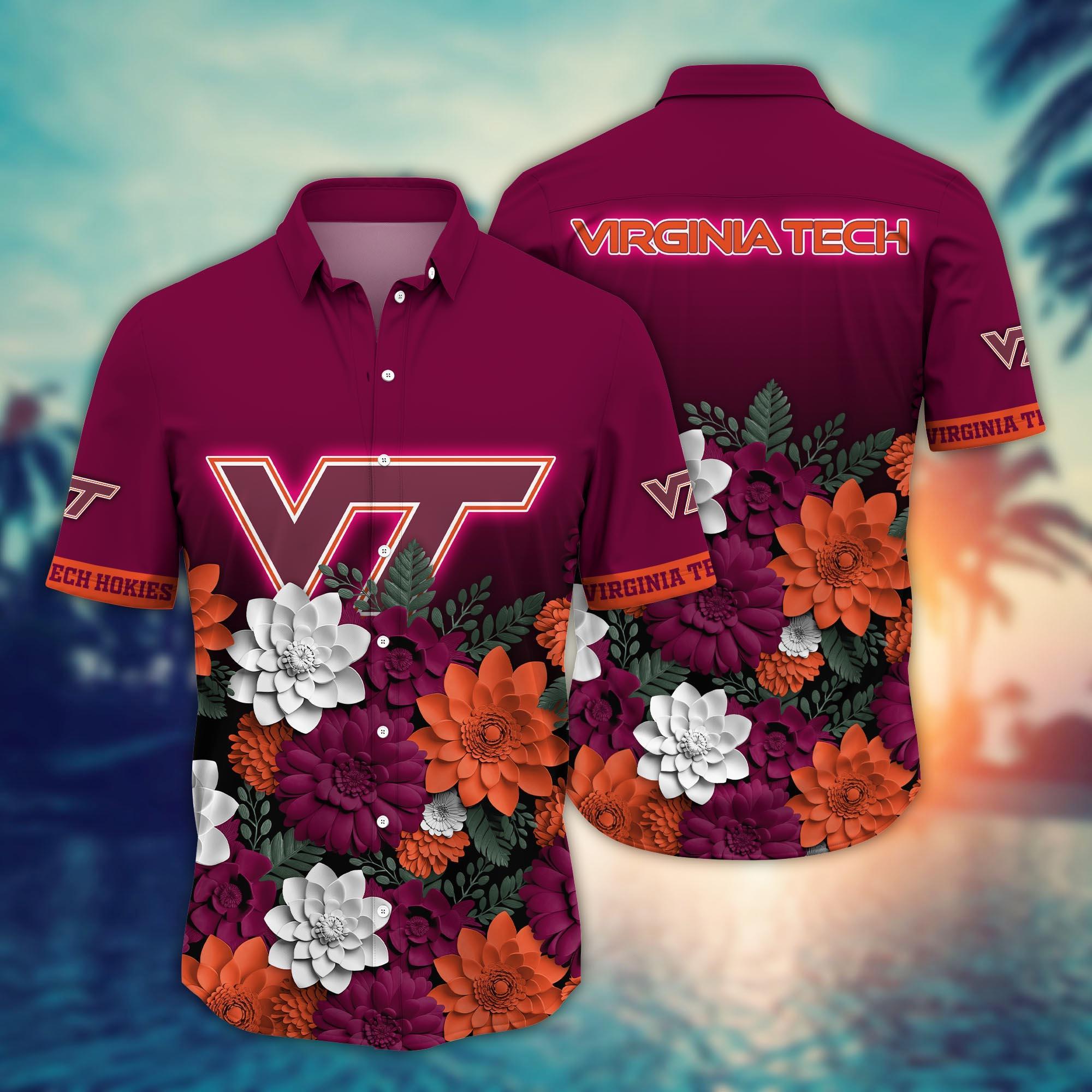 Virginia Tech Hokies NCAA Flower Hawaii Shirt For Fans Ver 28