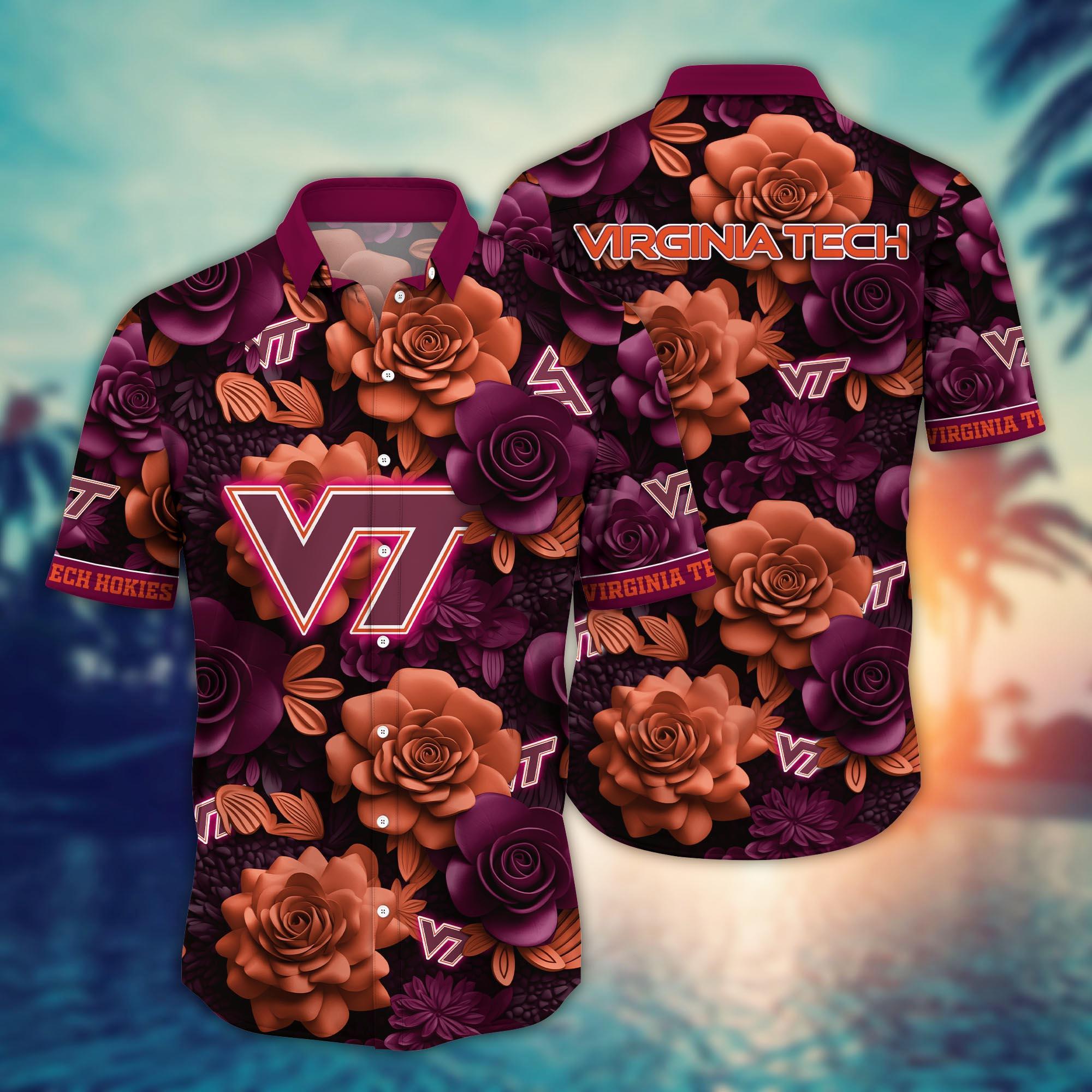 Virginia Tech Hokies NCAA Flower Hawaii Shirt For Fans Ver 37
