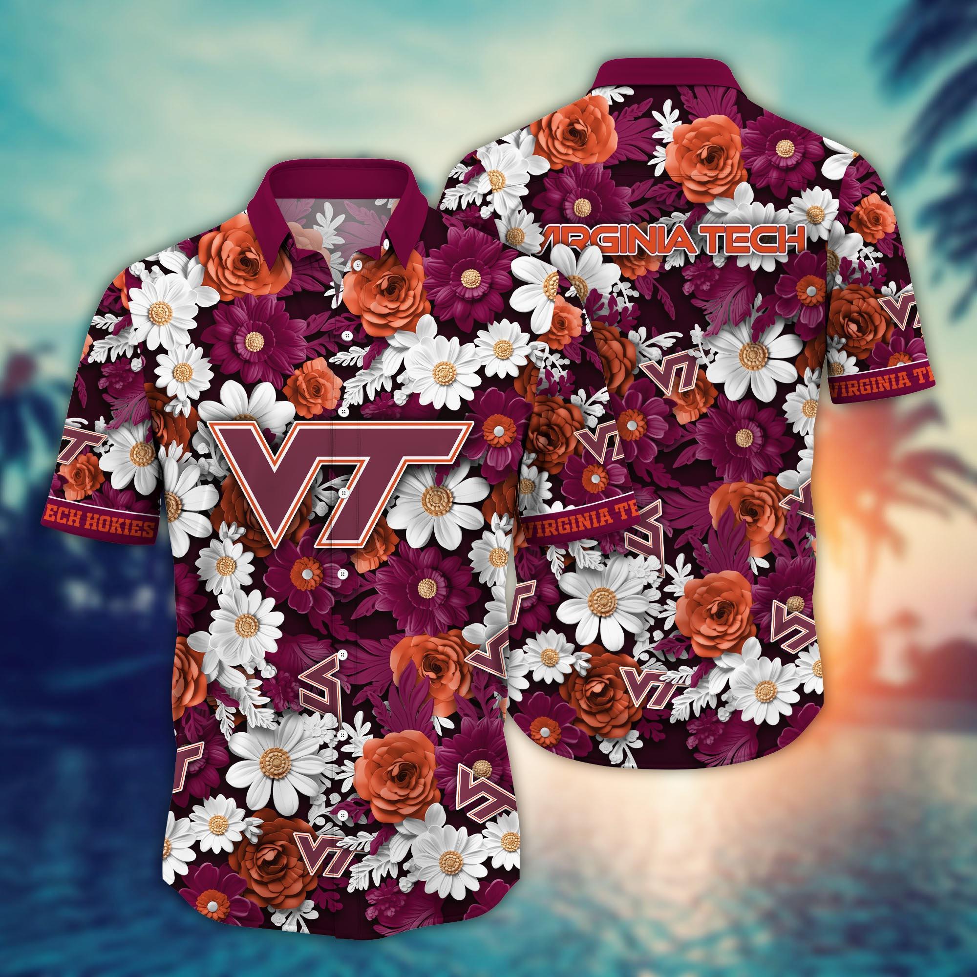 Virginia Tech Hokies NCAA Flower Hawaii Shirt For Fans Ver 4