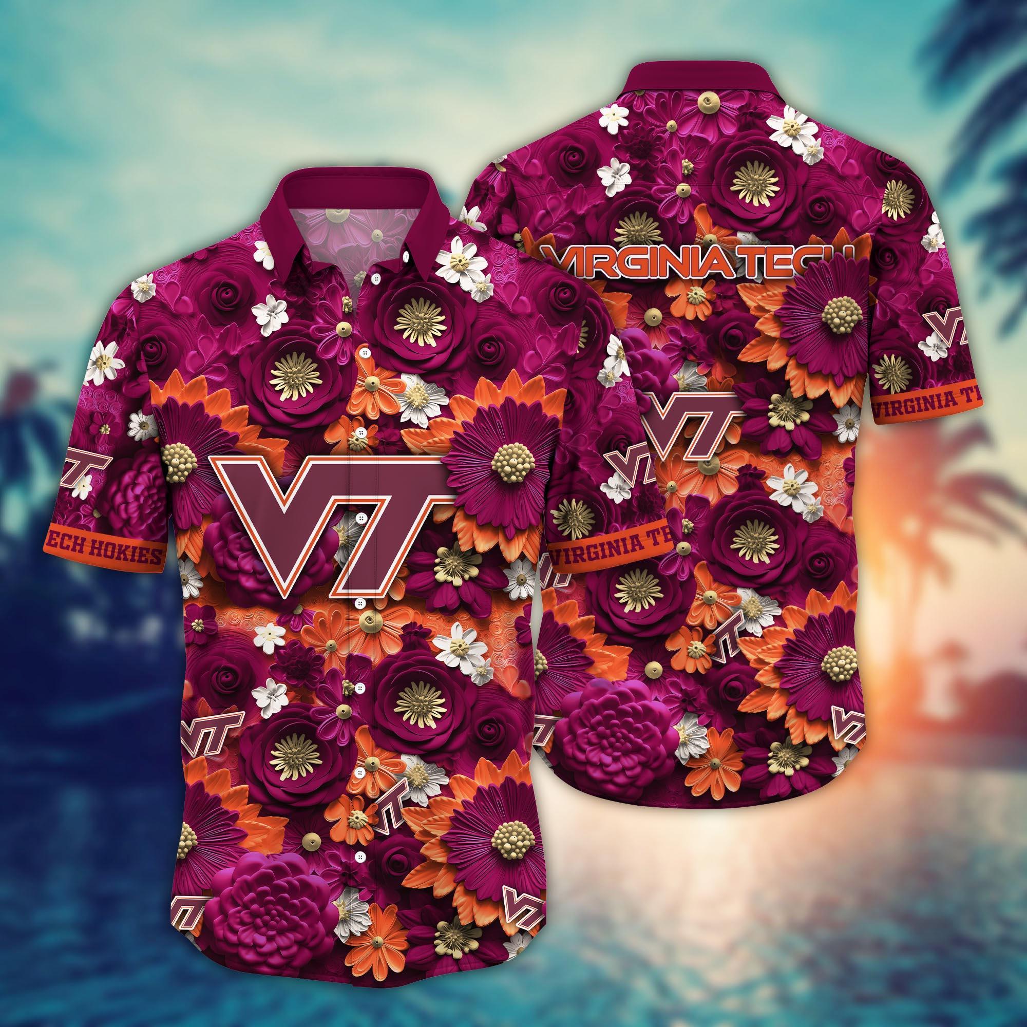Virginia Tech Hokies NCAA Hawaiian Shirt for This Summer Customize Shirt Any Team