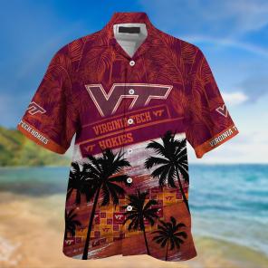 Virginia Tech Hokies NCAA Palm Tree Pattern Hawaii Shirt For Sports Fans