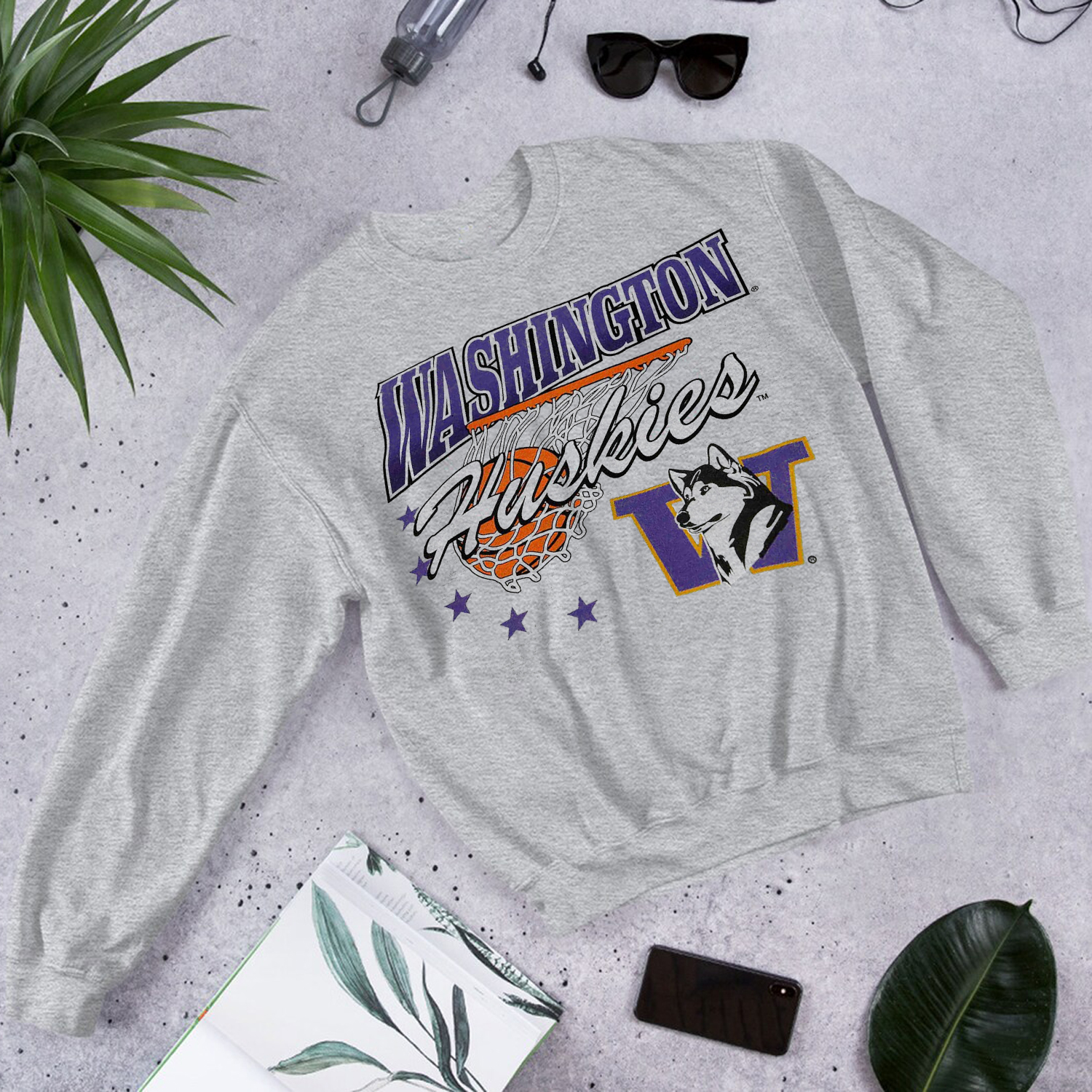 Washington Huskies Classic Hoop T-Shirt - Timeless Basketball Design