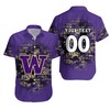 Washington Huskies Custom Text Number Purple Gold Hawaiian Shirt V5
