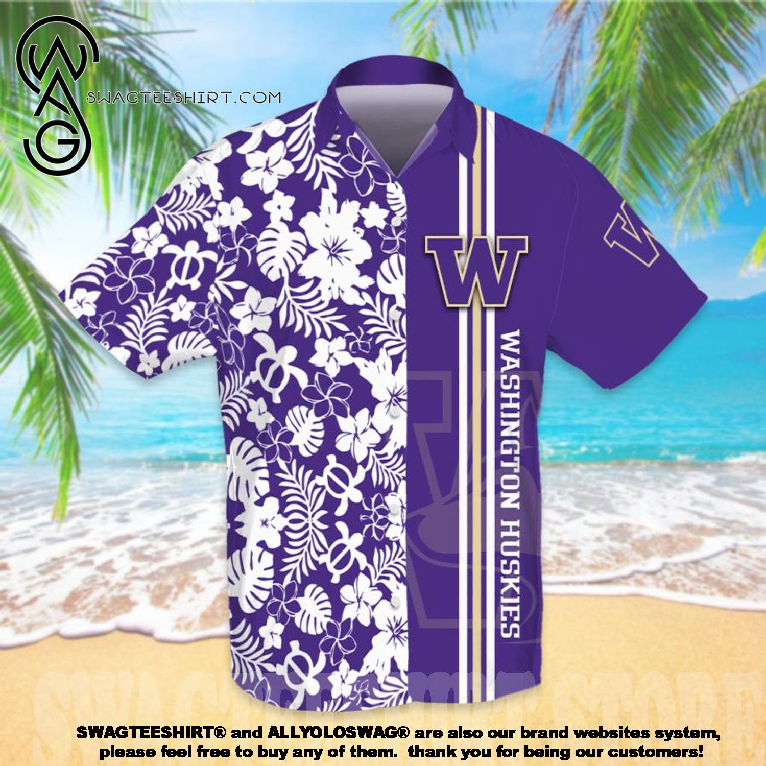 Washington Huskies Football 3D Hawaiian Shirt - Get Ready for Gameday