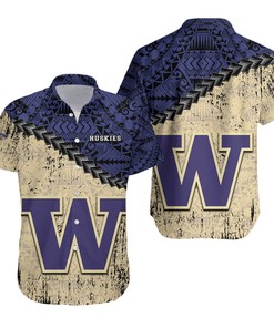 Washington Huskies Genuine Purple Gold NCAA Hawaiian Shirt