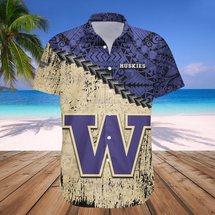 Washington Huskies Genuine Purple Gold NCAA Hawaiian Shirt