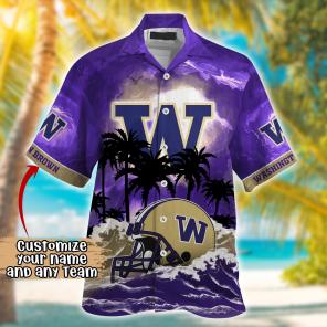 Washington Huskies NCAA Best Hawaiian Shirt Ever- Customize Any Team Any League