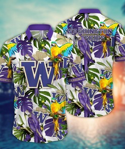 Washington Huskies NCAA Flower Hawaii Shirt For Fans Ver 1