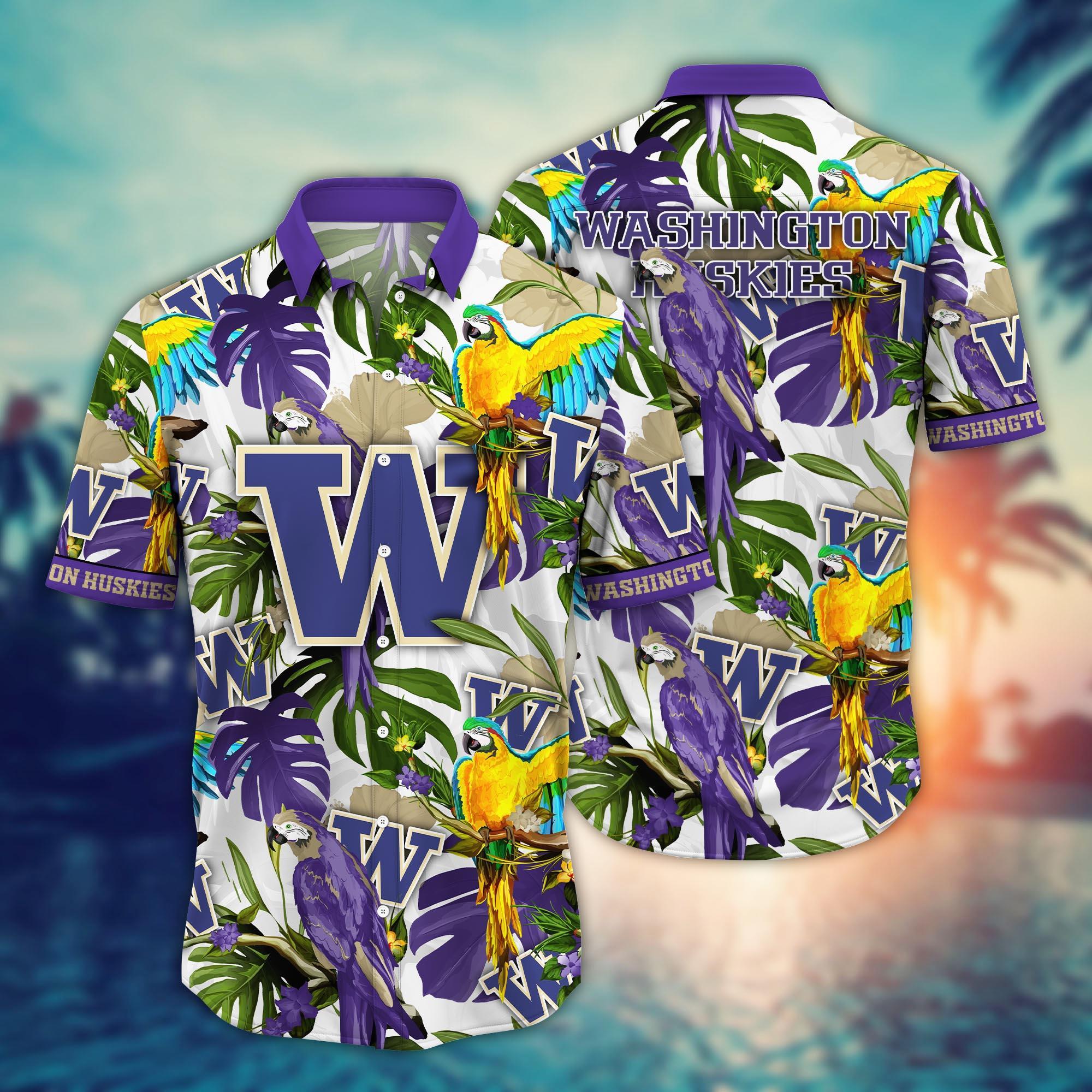 Washington Huskies NCAA Flower Hawaii Shirt For Fans Ver 1