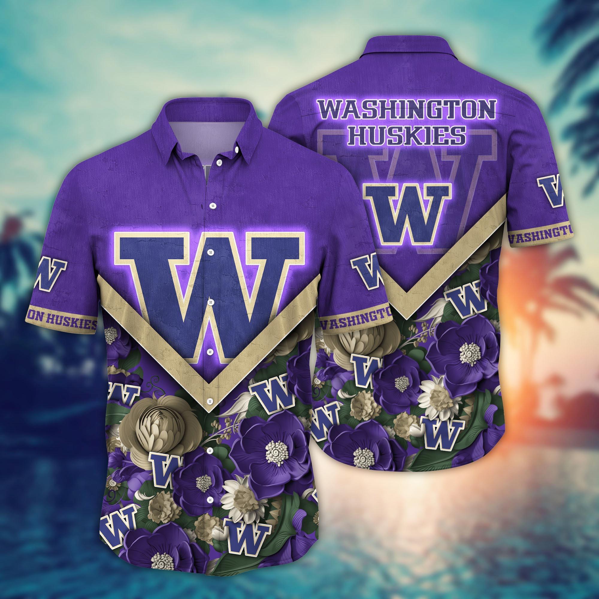 Washington Huskies NCAA Flower Hawaii Shirt For Fans Ver 19