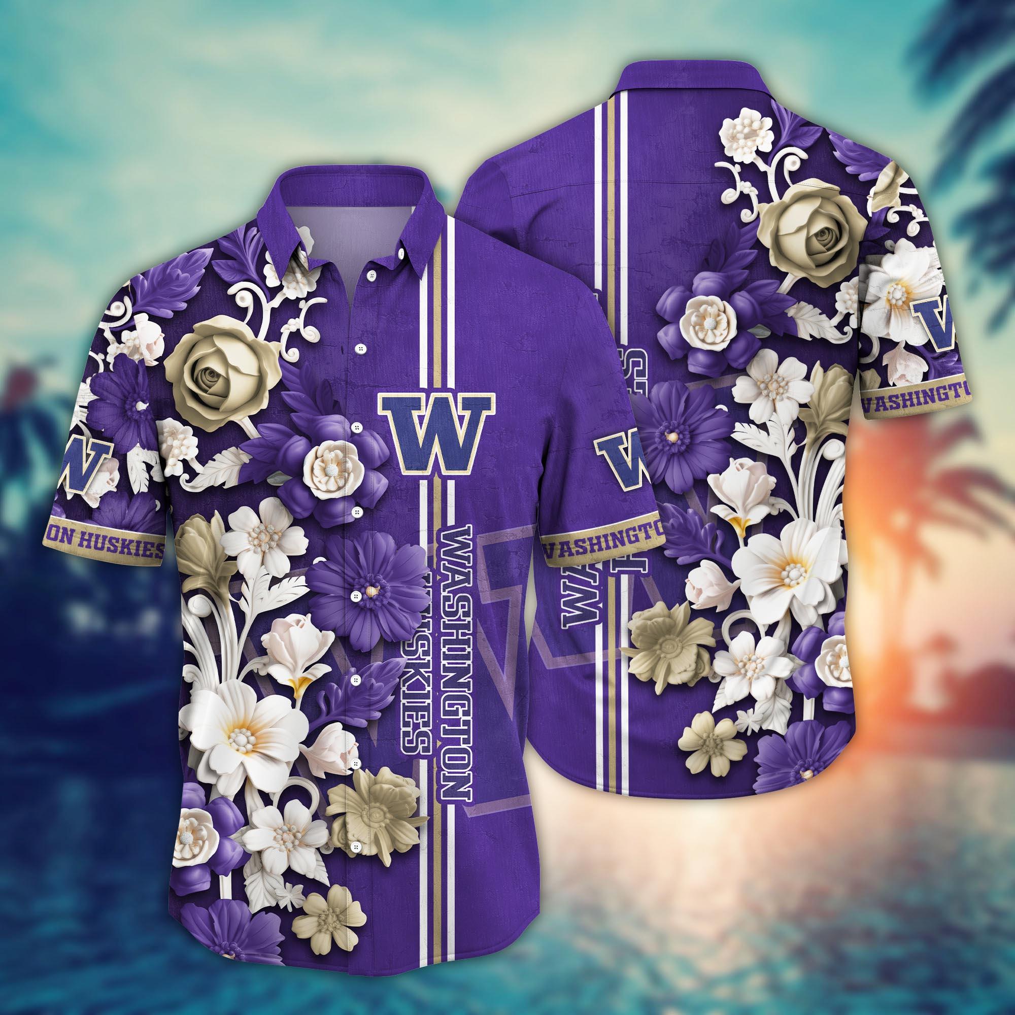Washington Huskies NCAA Flower Hawaii Shirt For Fans Ver 23