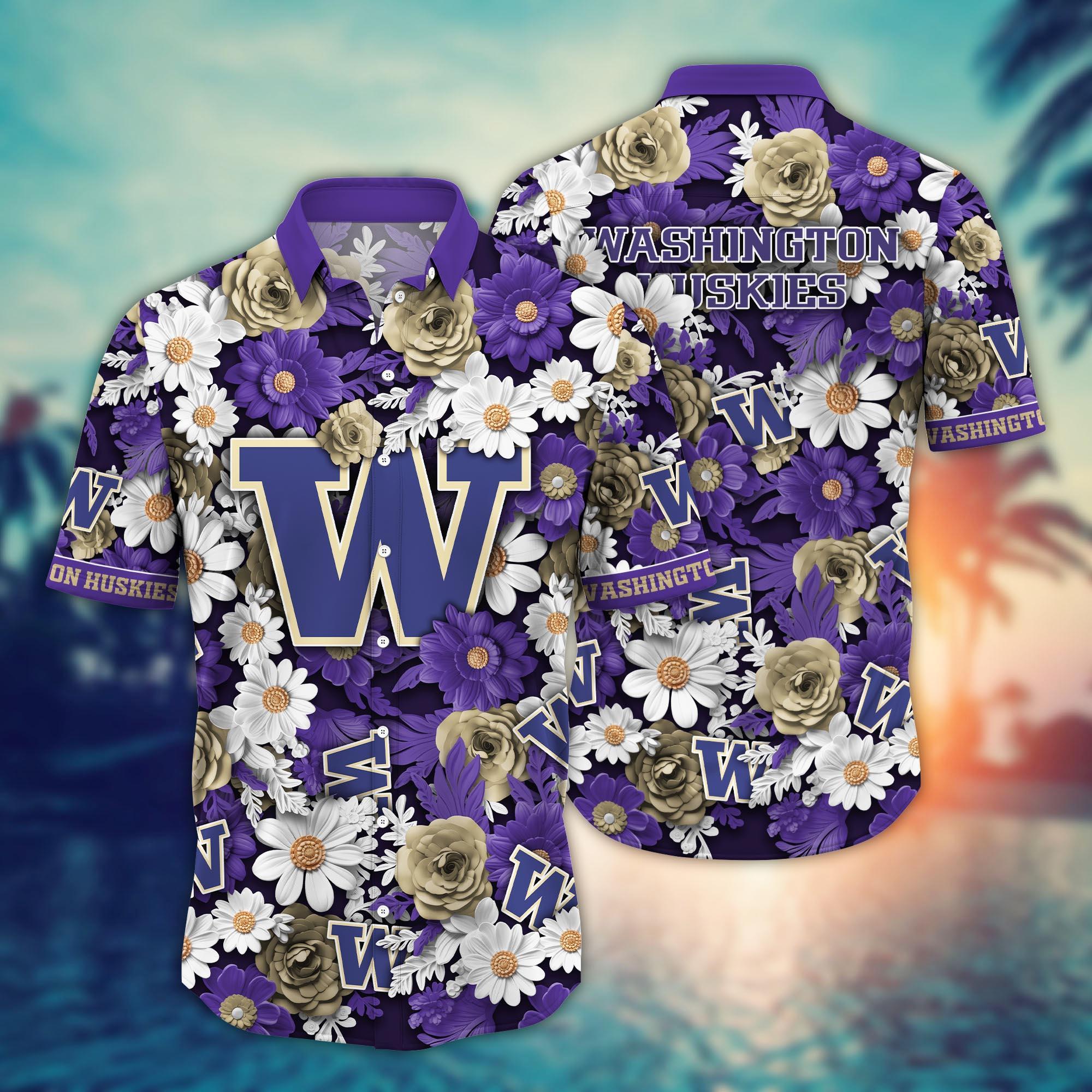 Washington Huskies NCAA Flower Hawaii Shirt For Fans Ver 3