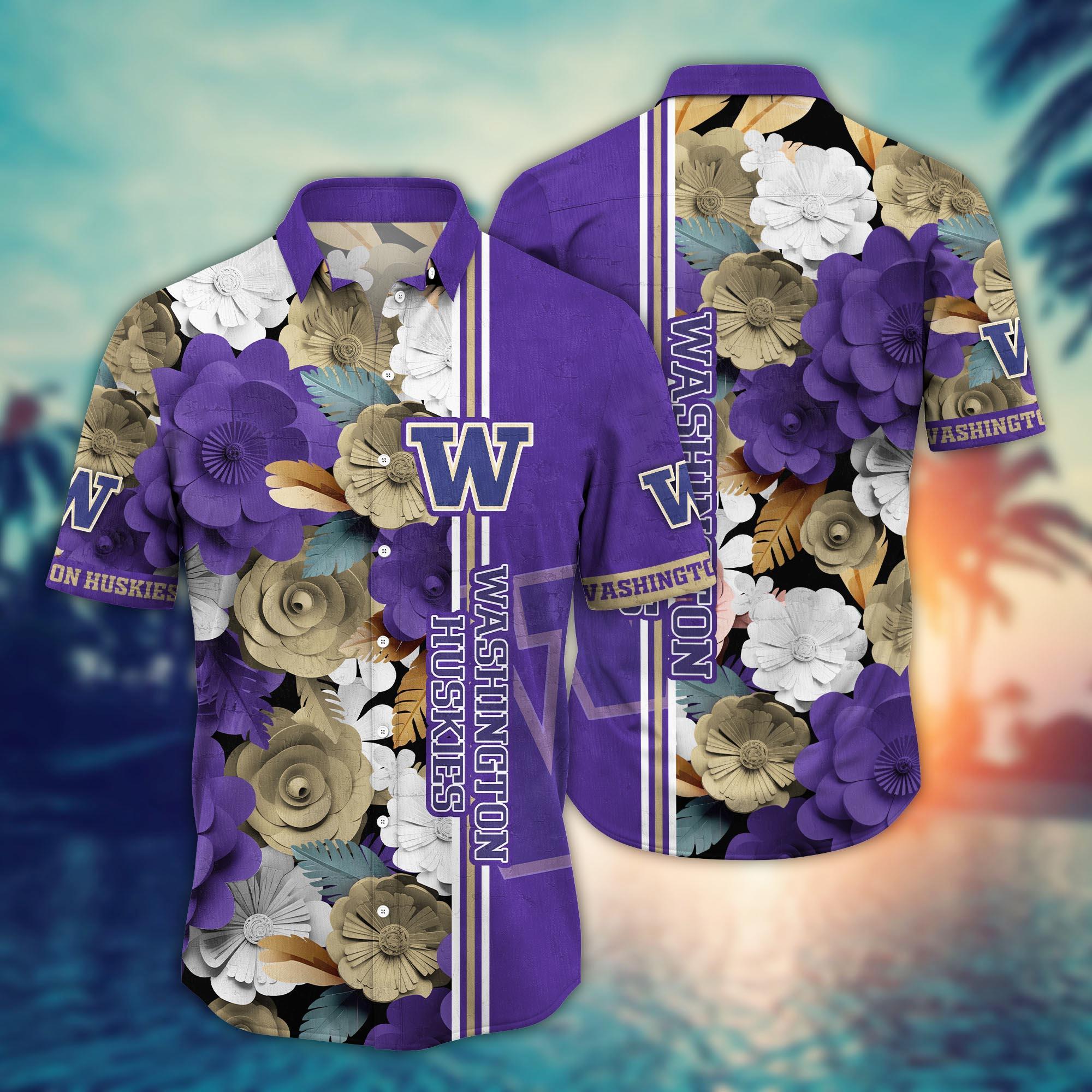 Washington Huskies NCAA Flower Hawaii Shirt For Fans Ver 35