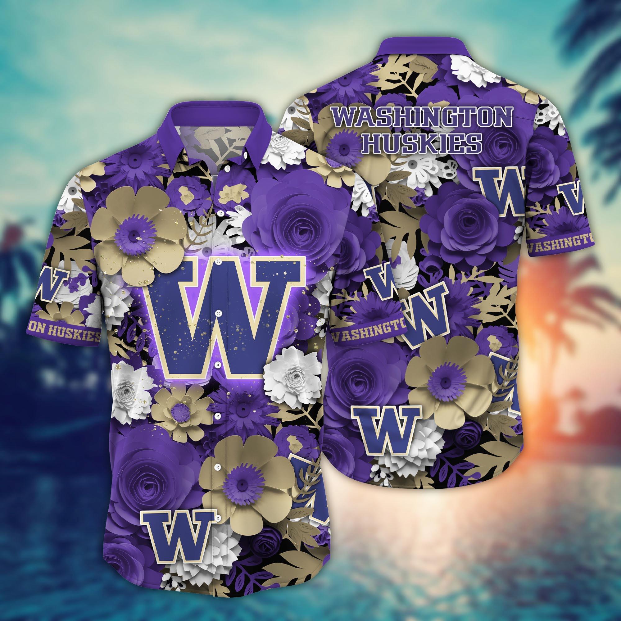 Washington Huskies NCAA Flower Hawaii Shirt For Fans Ver 36