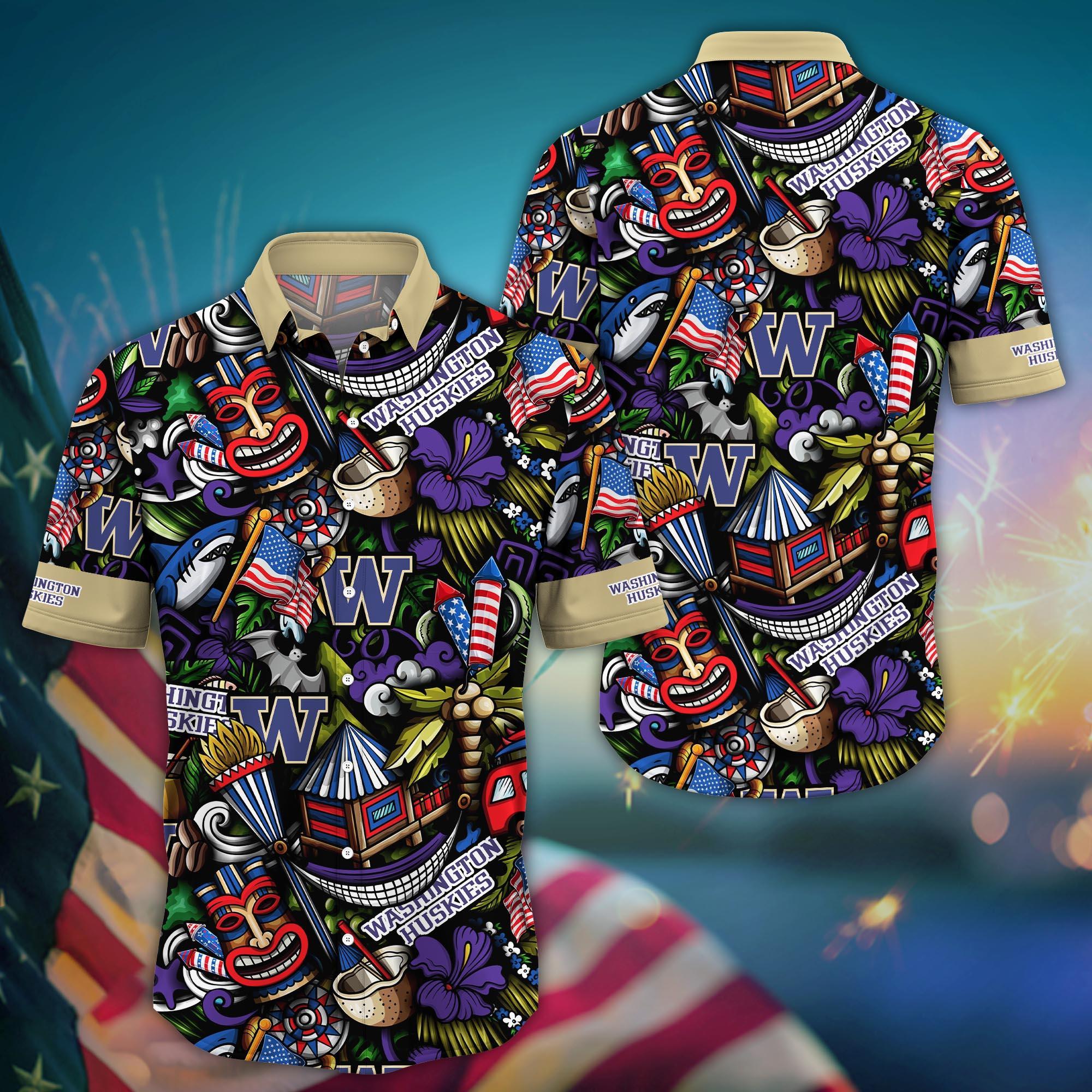 Washington Huskies NCAA Flower Hawaii Shirt For Fans Ver 4