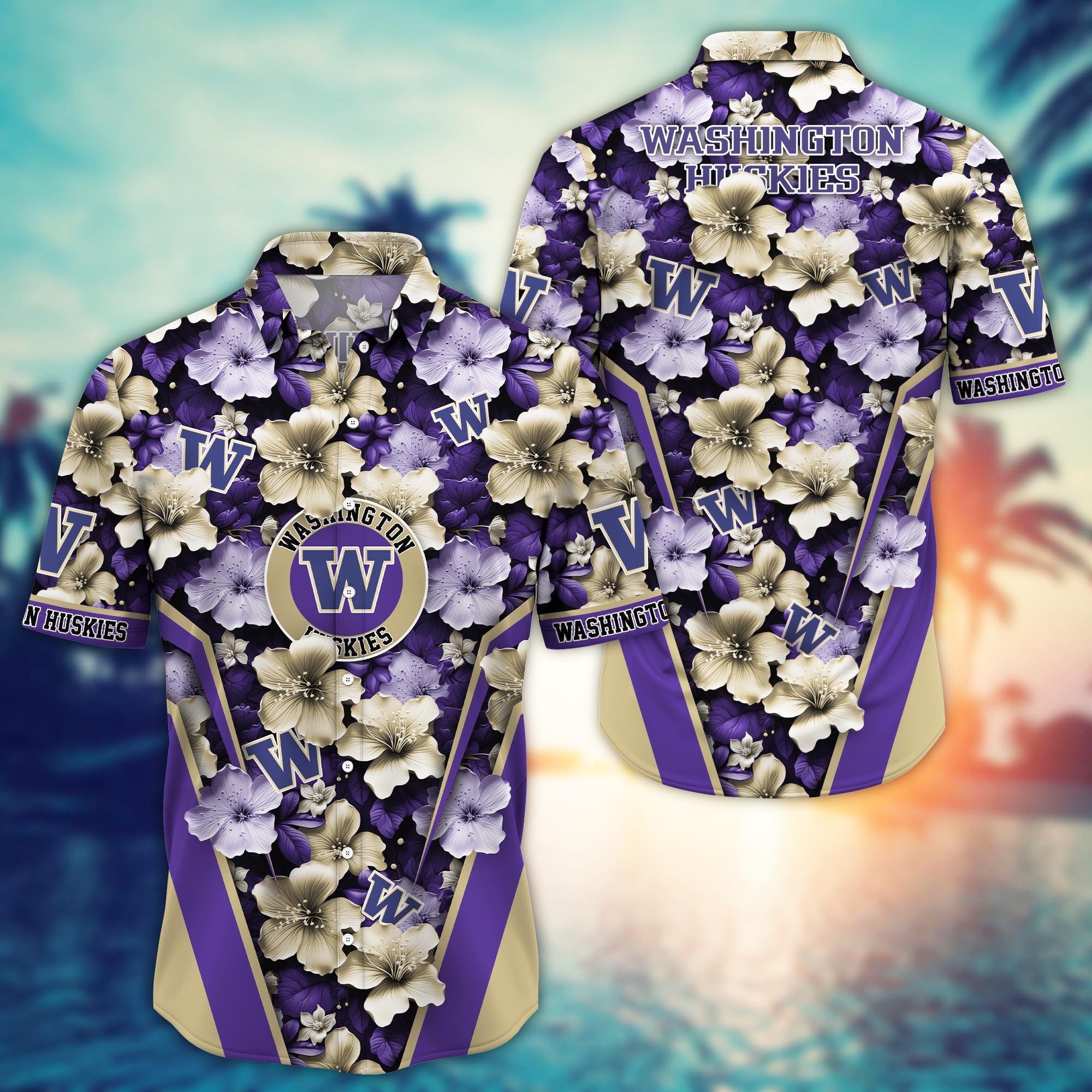 Washington Huskies NCAA Hawaiian Shirt, Aloha Shirt Ver 2