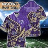 Washington Huskies NCAA US Flag Flower Hawaii Shirt For Fans