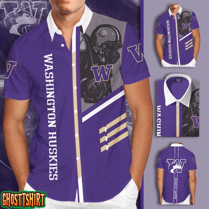 Washington Huskies Short Sleeve Hawaiian Shirt - Go Huskies!