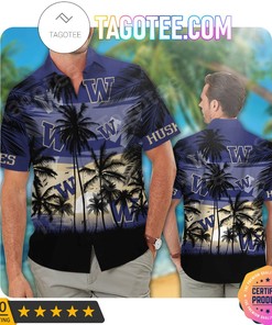 Washington Huskies Tropical Hawaii Shirt and Beach Short for Fans
