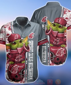 Washington State Cougars Baby Yoda Aloha Short Sleeve Shirt for NCAA fans 