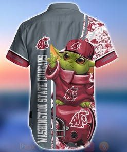 Washington State Cougars Baby Yoda Aloha Short Sleeve Shirt for NCAA fans