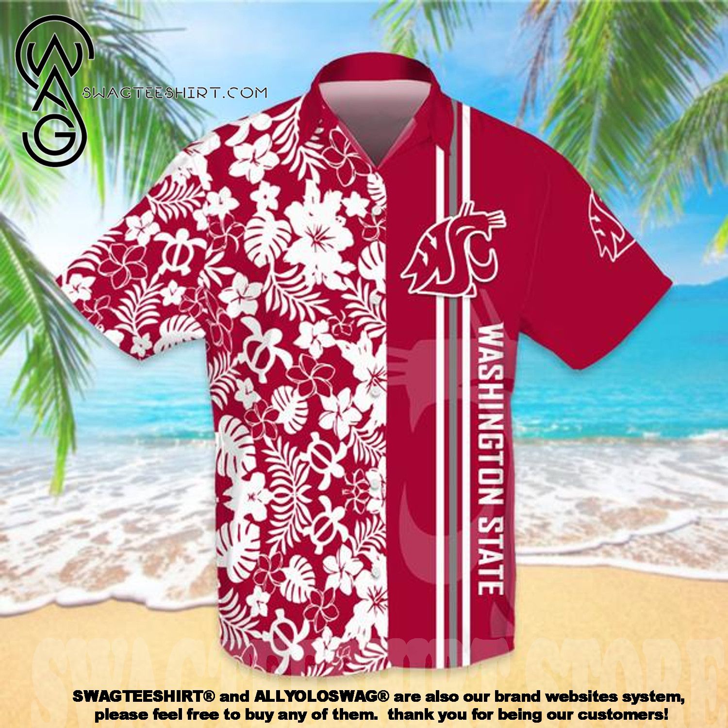 Washington State Cougars Football 3D Hawaiian Shirt - NCAA Hot Fashion Set for Fans