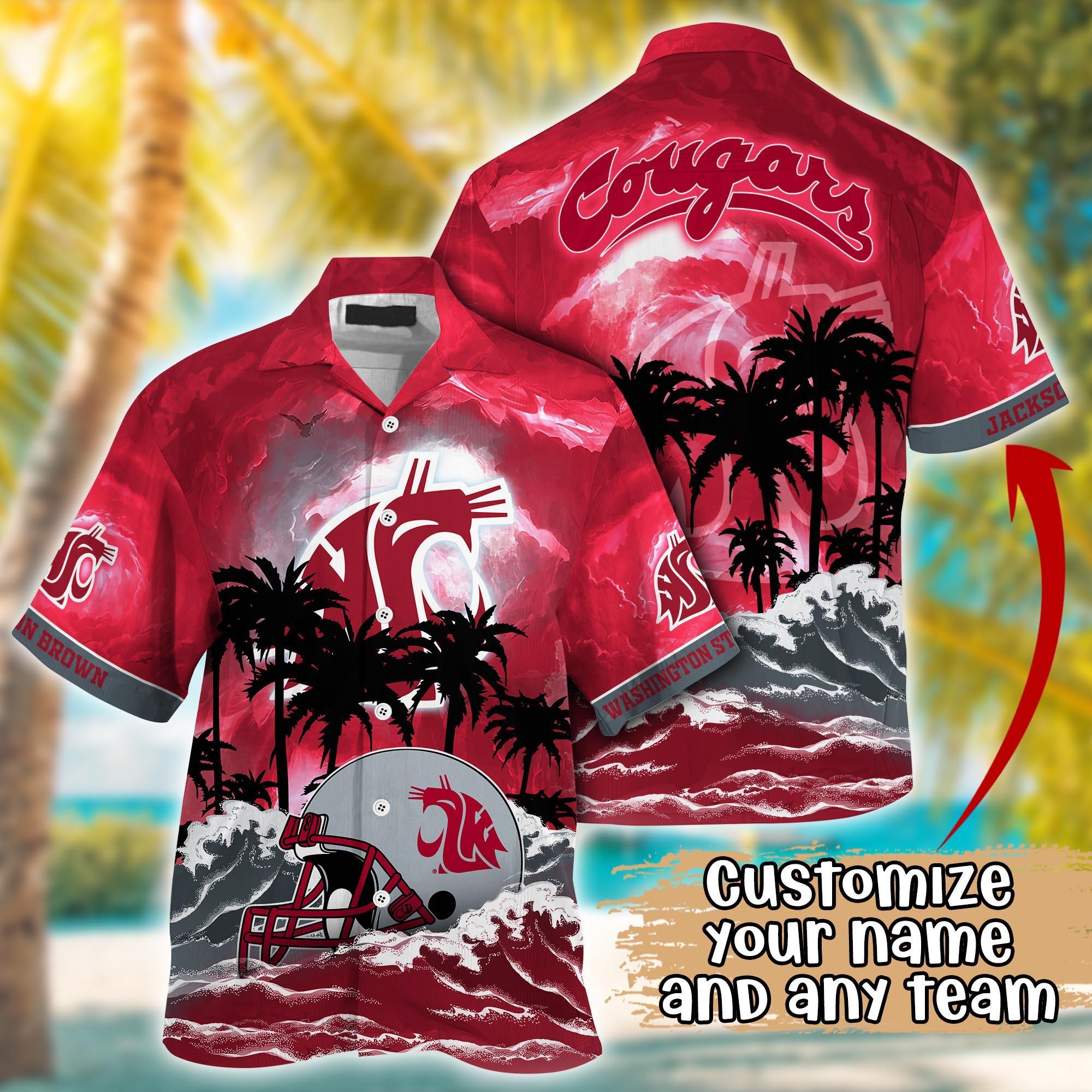 Washington State Cougars NCAA Best Hawaiian Shirt Ever- Customize Any Team Any League