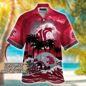Washington State Cougars NCAA Best Hawaiian Shirt Ever- Customize Any Team Any League