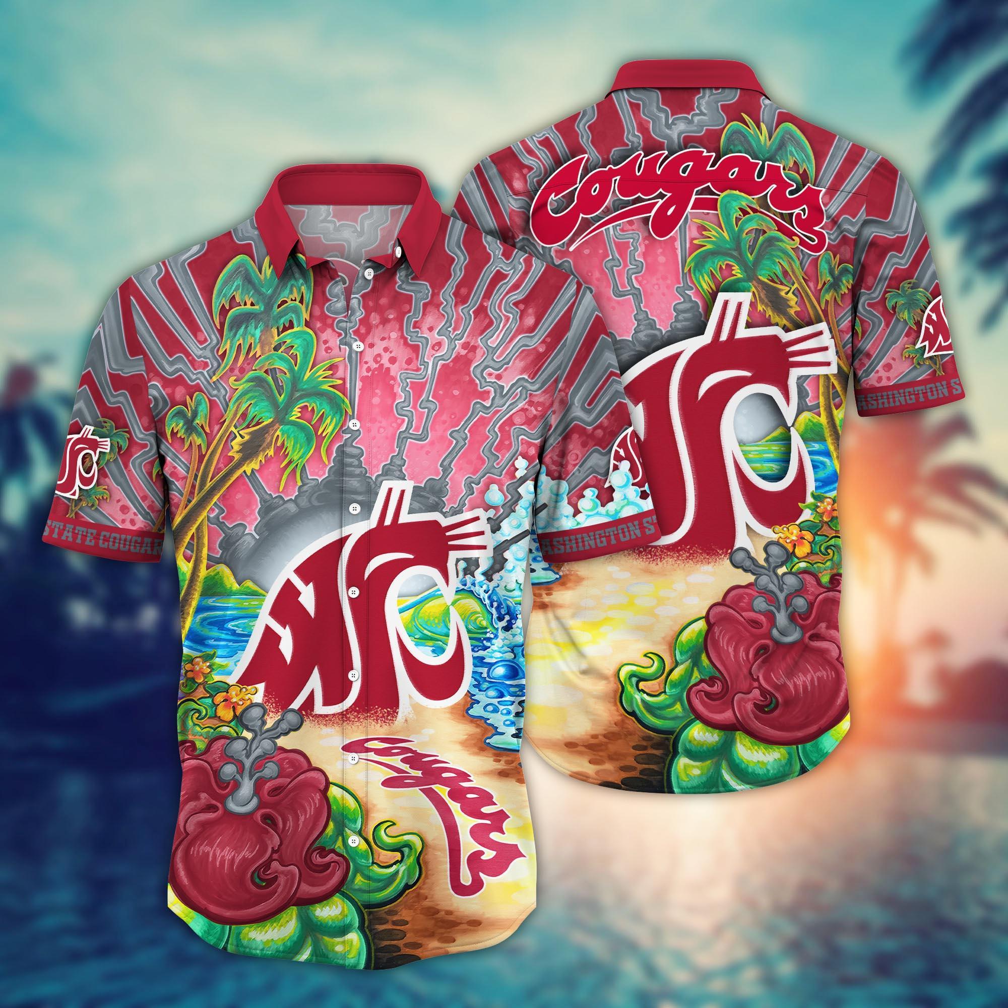 Washington State Cougars NCAA Flower Hawaii Shirt For Fans Ver 1