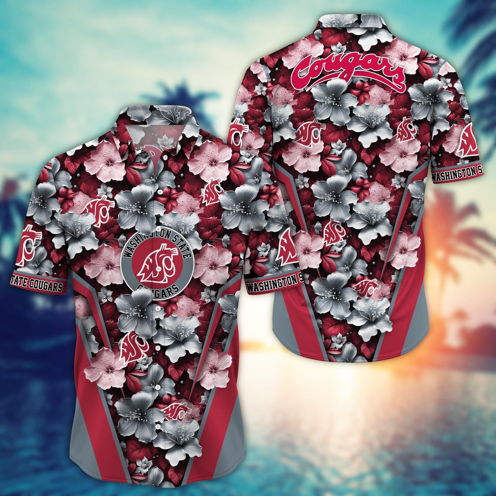 Washington State Cougars NCAA Hawaiian Shirt, Aloha Shirt Ver 2