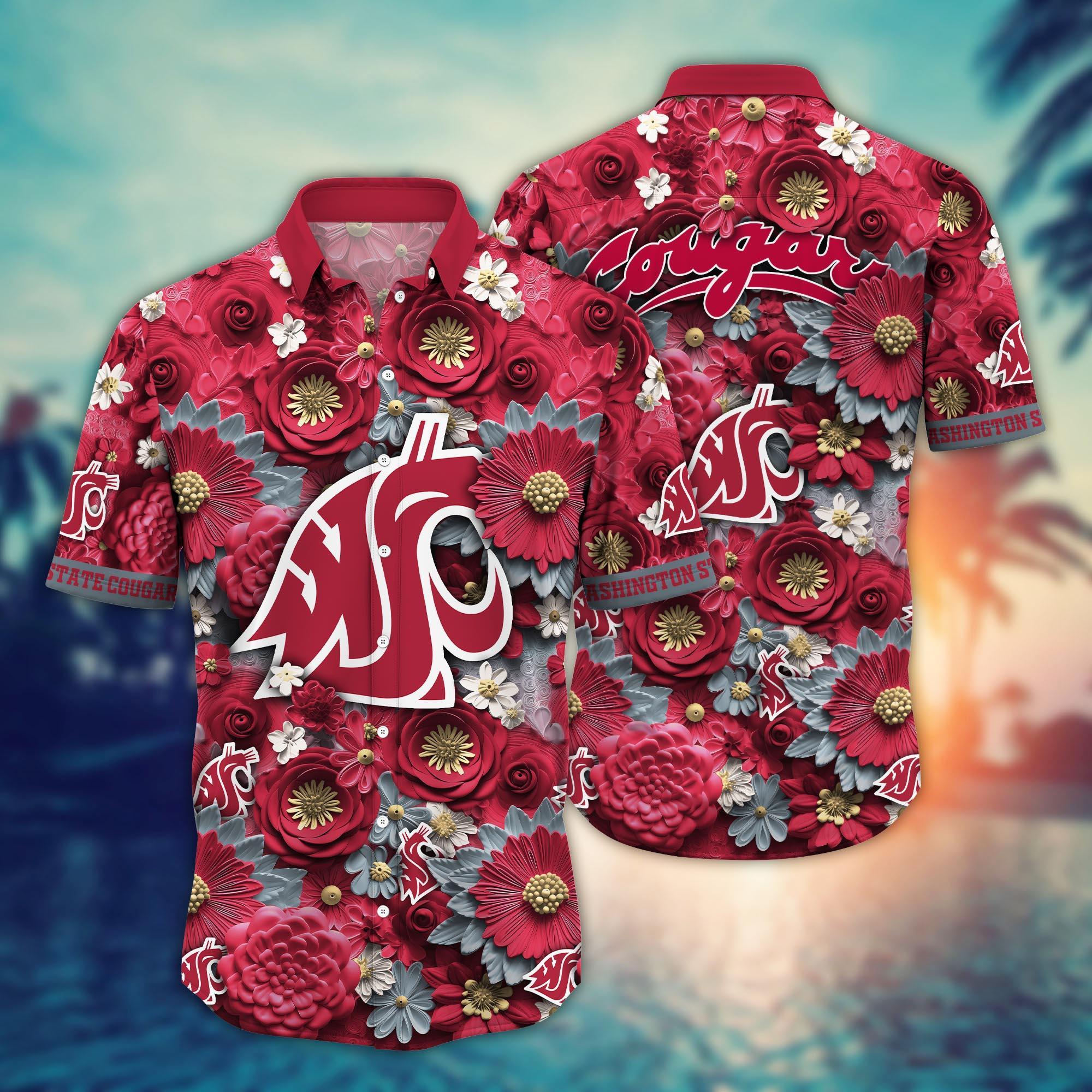 Washington State Cougars NCAA Hawaiian Shirt for This Summer Customize Shirt Any Team