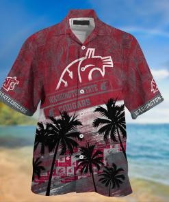 Washington State Cougars NCAA Palm Tree Pattern Hawaii Shirt For Sports Fans